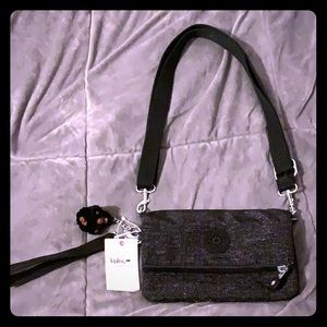 Kipling Shoulder Crossbody Bag Black Sparkle